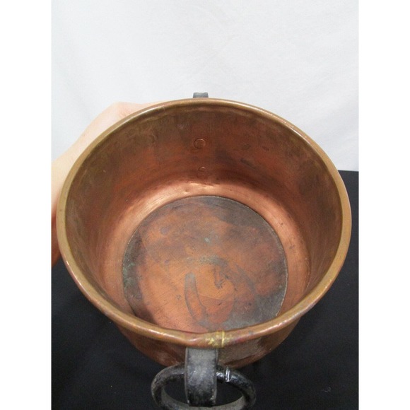 VTG IMAX Handmade In Turkey Old World Copper Pot/Plantar w/Iron Rings 6"L x 5"H - Picture 9 of 9